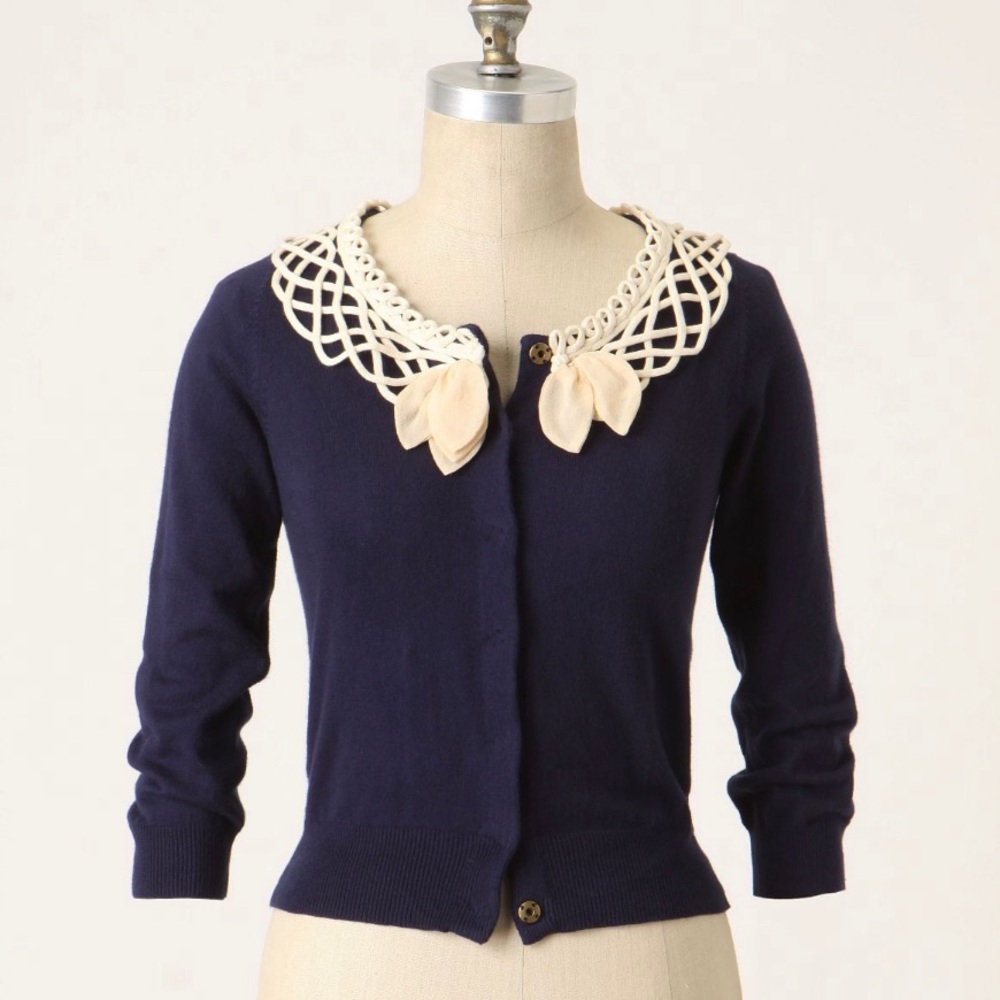Anthropologie Blooming Lattice Cardigan, S